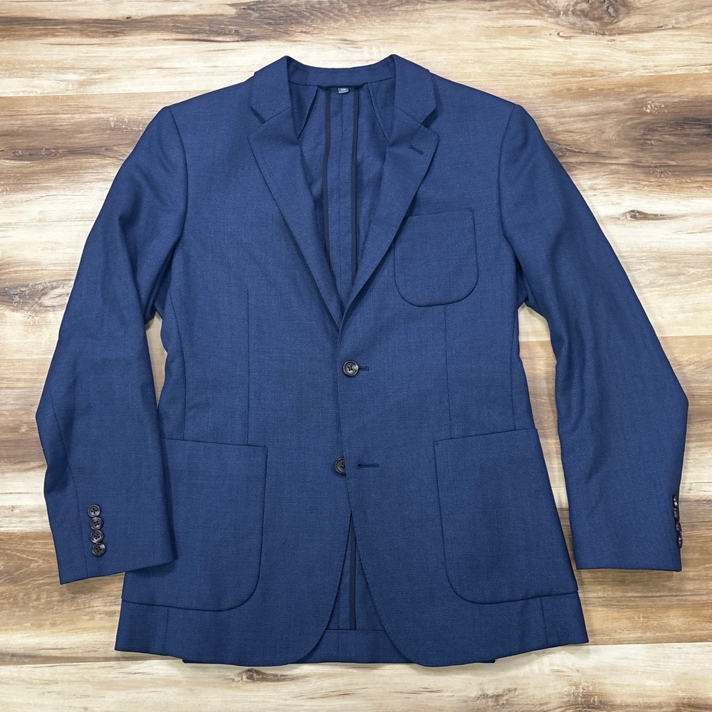 Bonobos Blazer 38R Slim Fit Hopsack Sport Coat Wool Blue Bright Navy